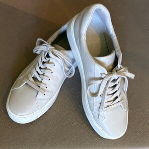 Vince Cream Leather Platform Sneakers